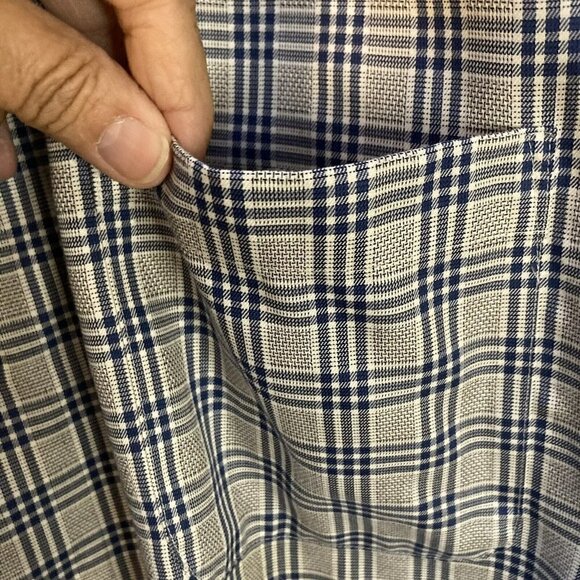 Joseph Abboud Mens Non-Iron Blue Plaid Contrast Cuff Button Down Shirt Size  XXL - Picture 2 of 12